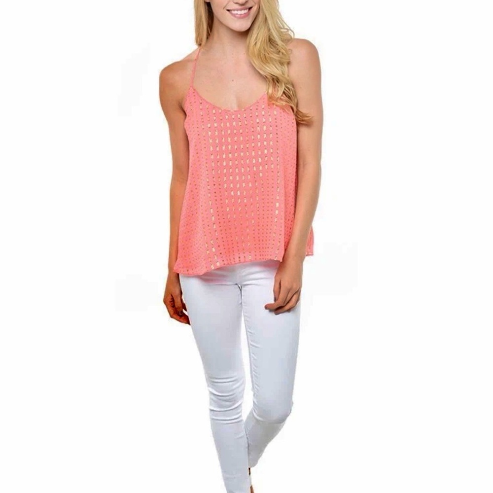 Lilly Pulitzer coral pucker Tank Top